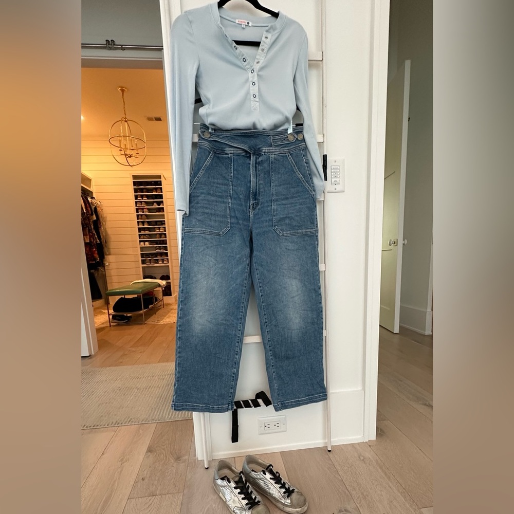 Mother Jeans Wrapped Up Patch Ankle in was Let’s Trip Size 28